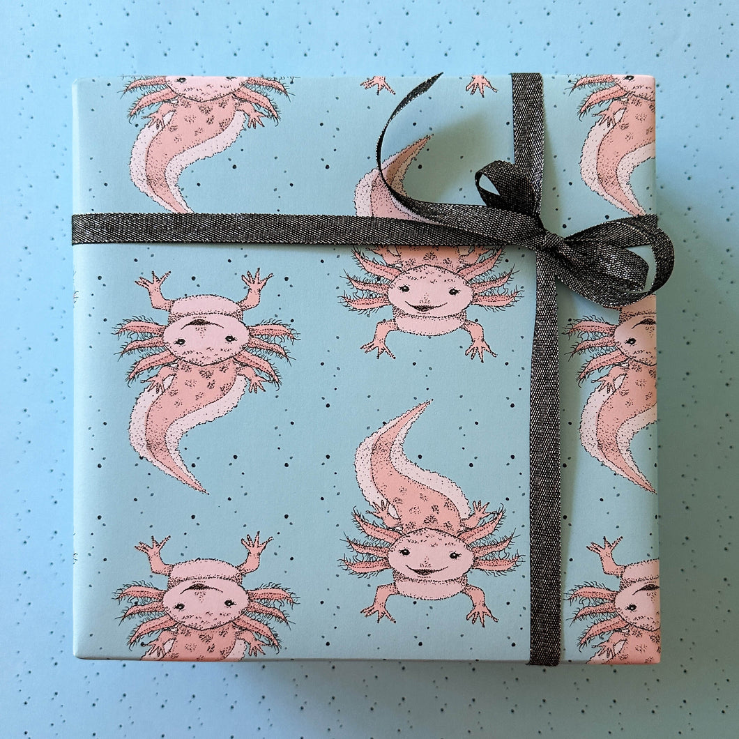 Axolotl Wrapping Paper and Tags