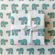 Load image into Gallery viewer, Baby Hippo Wrapping Paper and Tags
