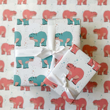 Load image into Gallery viewer, Baby Hippo Wrapping Paper and Tags
