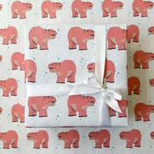 Load image into Gallery viewer, Baby Hippo Wrapping Paper and Tags
