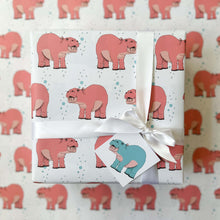 Load image into Gallery viewer, Baby Hippo Wrapping Paper and Tags
