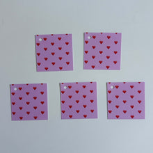 Load image into Gallery viewer, Lavender with Red Hearts Wrapping Paper and Tags
