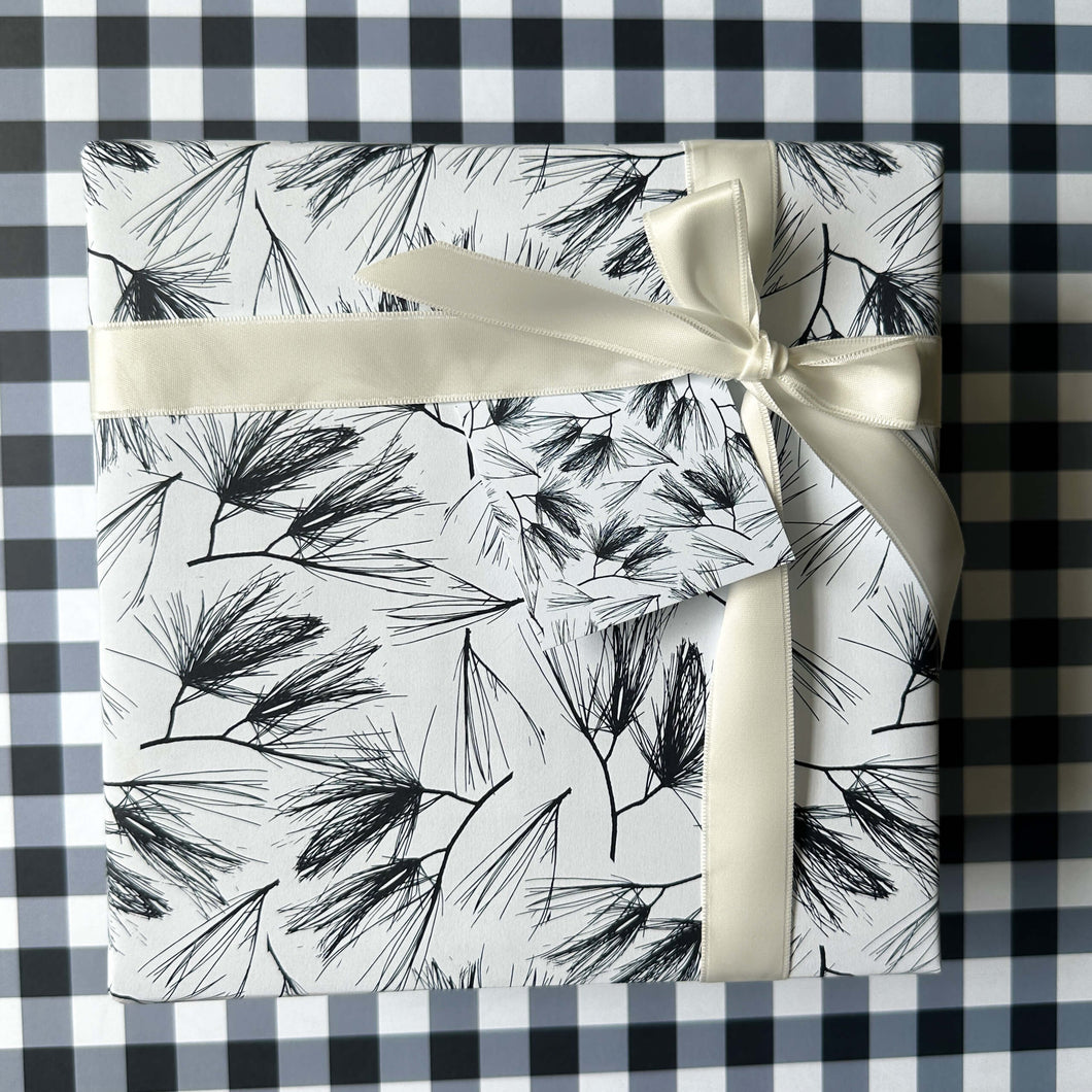 Pine Needle Wrapping Paper and Tags