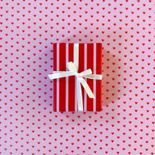 Load image into Gallery viewer, Lavender with Red Hearts Wrapping Paper and Tags
