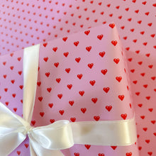 Load image into Gallery viewer, Lavender with Red Hearts Wrapping Paper and Tags
