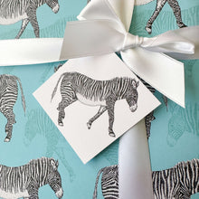 Load image into Gallery viewer, Zebra Wrapping Paper and Tags
