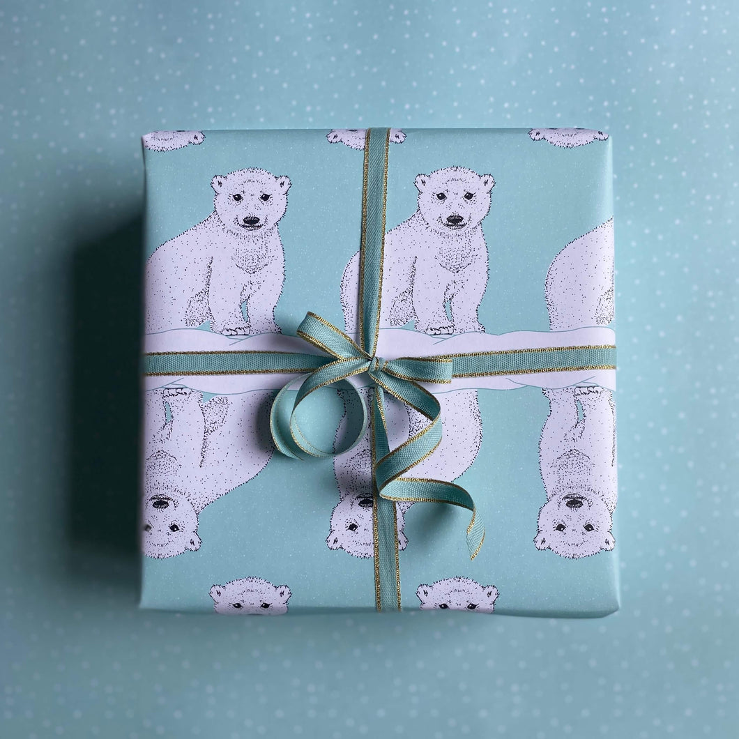 Baby Polar Bear Wrapping Paper and Tags