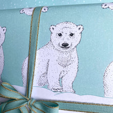 Load image into Gallery viewer, Baby Polar Bear Wrapping Paper and Tags
