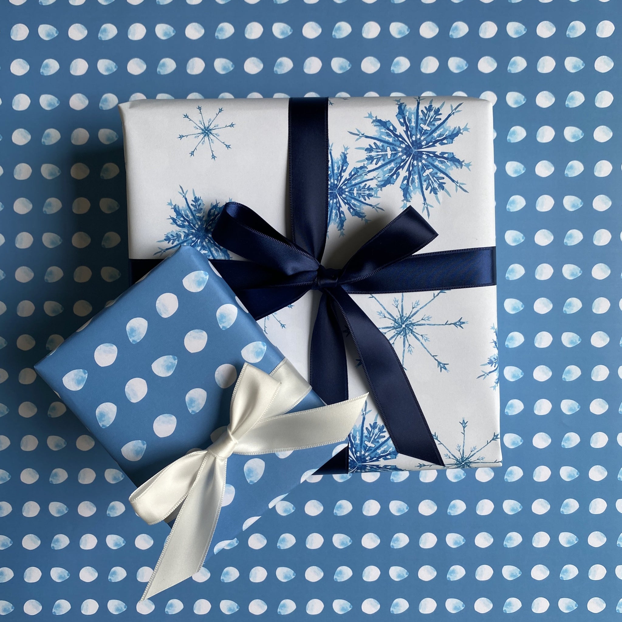 Blue and White Plaid Gift Wrap Paper – Initial Offerings