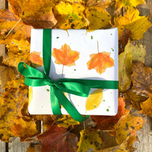 Load image into Gallery viewer, Falling Fall Leaves Wrapping Paper
