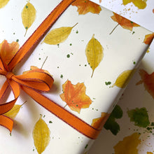 Load image into Gallery viewer, Falling Fall Leaves Wrapping Paper
