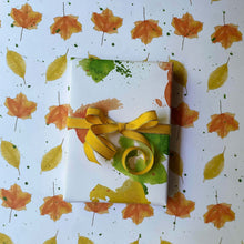 Load image into Gallery viewer, Falling Fall Leaves Wrapping Paper
