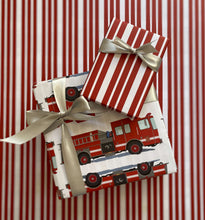 Load image into Gallery viewer, Fire Truck Wrapping Paper and Tags
