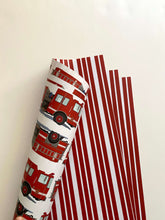 Load image into Gallery viewer, Fire Truck Wrapping Paper and Tags
