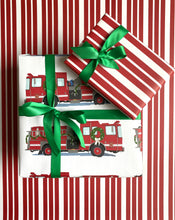 Load image into Gallery viewer, Christmas Fire Truck Wrapping Paper
