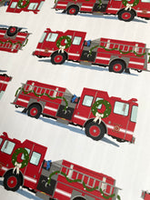 Load image into Gallery viewer, Christmas Fire Truck Wrapping Paper
