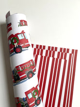 Load image into Gallery viewer, Christmas Fire Truck Wrapping Paper
