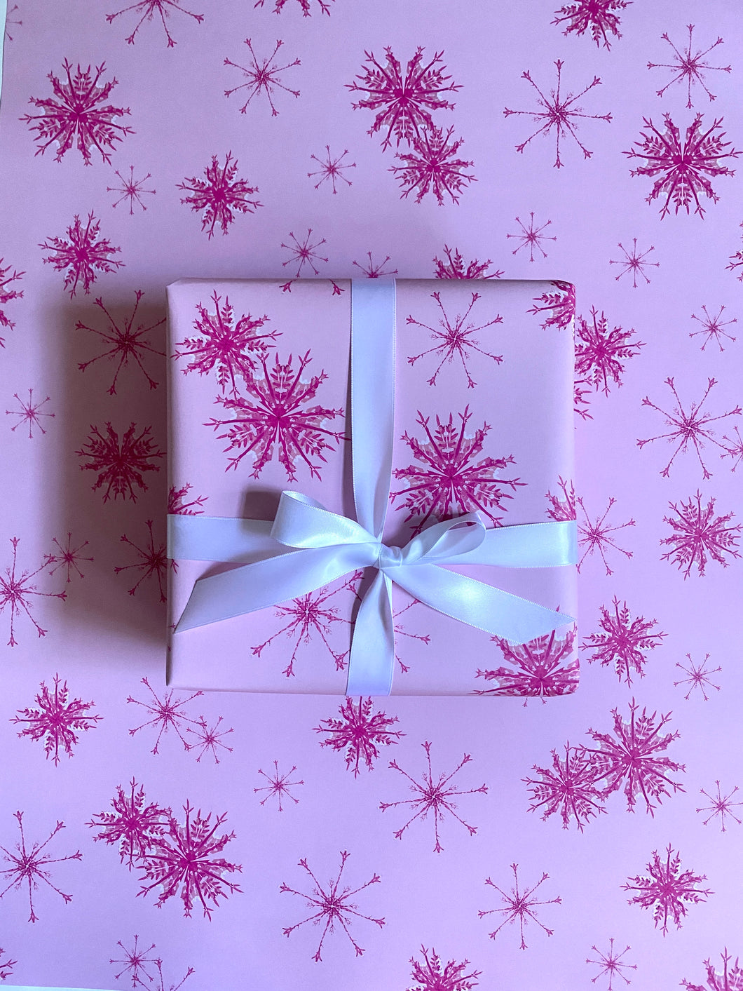 Pink Snowflake Wrapping Paper