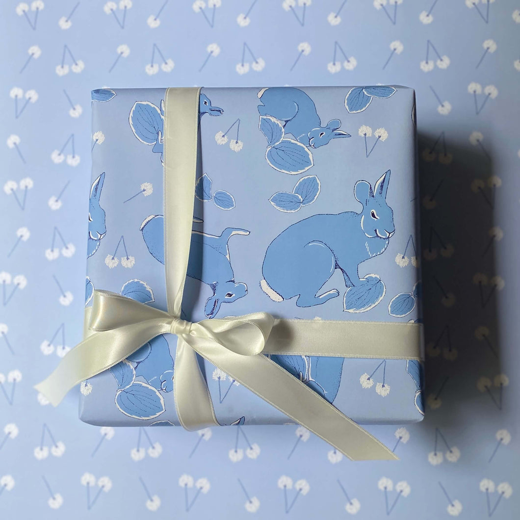 Rabbit Wonders Wrapping Paper - Blue