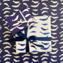 Load image into Gallery viewer, Whales in Blue Wrapping Paper
