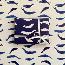 Load image into Gallery viewer, Whales in Blue Wrapping Paper
