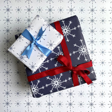 Load image into Gallery viewer, White Snowflake Wrapping Paper
